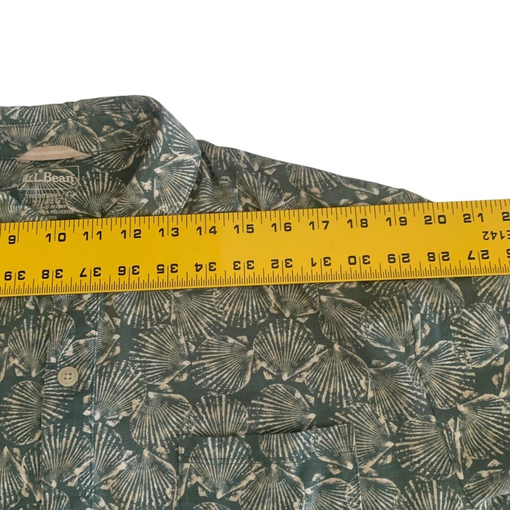 L.L. Bean Mens Size XL Reg Traditional Fit Hawaiian Button Up Short Sleeve Shirt - Picture 4 of 16